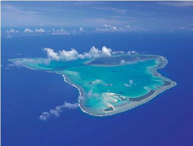Aitutak aerial view - Air Rarotonga copyright