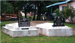Family graves in the garden