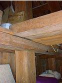 Close up of the massive timbers