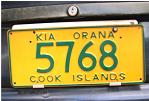 Cook Islands number plate