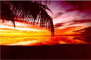 Sunset over Paradise Cove, Aitutaki