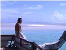 Looking across Aitutaki lagoon