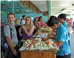 Tourists arriving in Rarotonga