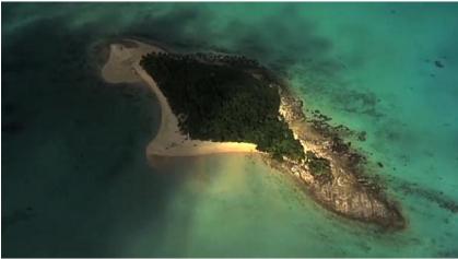 "Shark Island" from the air