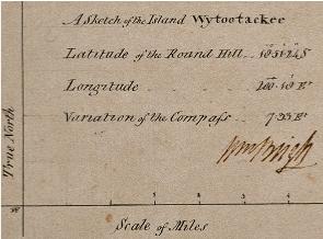 Detail of Bligh's sketch