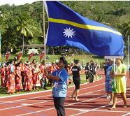 Nauru flies the flag