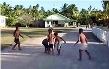 Mitiaro children playing football