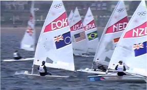 Helema Williams competing in the London 2012 sailing