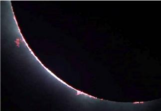 Eclipsed sun over the Cook Islands