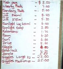 Price list