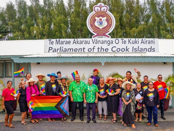 Cook Islands Pride outside Parliament