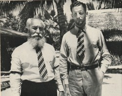 Commander Victor Clark with Ned Marsters on Palmerston