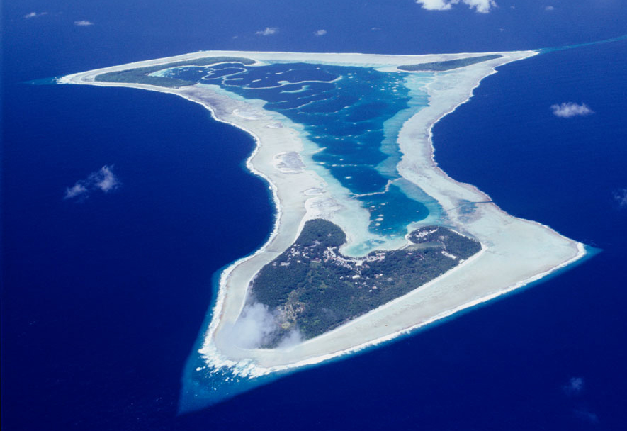 Penryhn island from the air