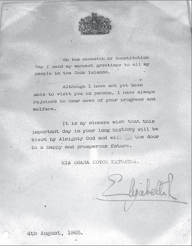 HM The Queen letter