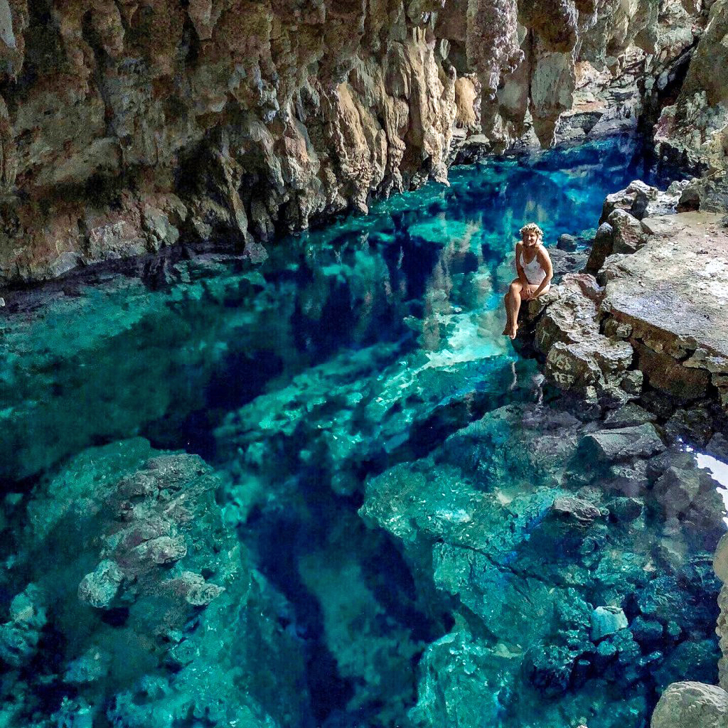 Mitiaro cavern with pool