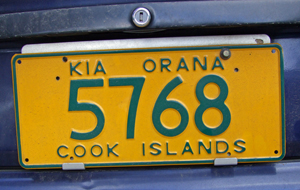 Cook Islands car number plate