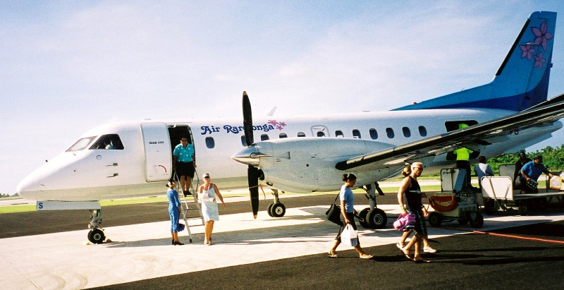 Air Rarotonga plane on the ground